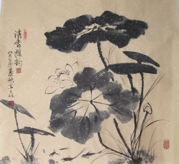 国画荷花：高清图欣赏