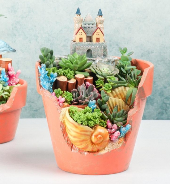 花盆摔破如何办：教你如何将破花盆变盆景