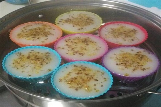 农村超简单桂花糕做法,五步做完香味扑鼻